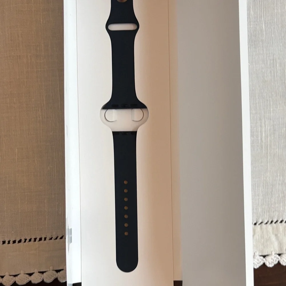Apple Black Silicone Watch Band - Compatible Smartwatch Strap